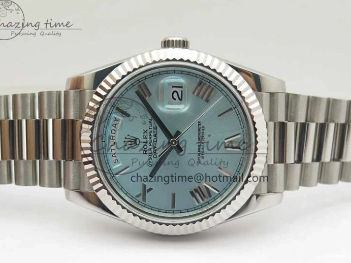 SS Dial 1:1 A2836 Tiffany SS Bracelet Maker Roman Date 40 Bp Blue Edition Day on Best 0412